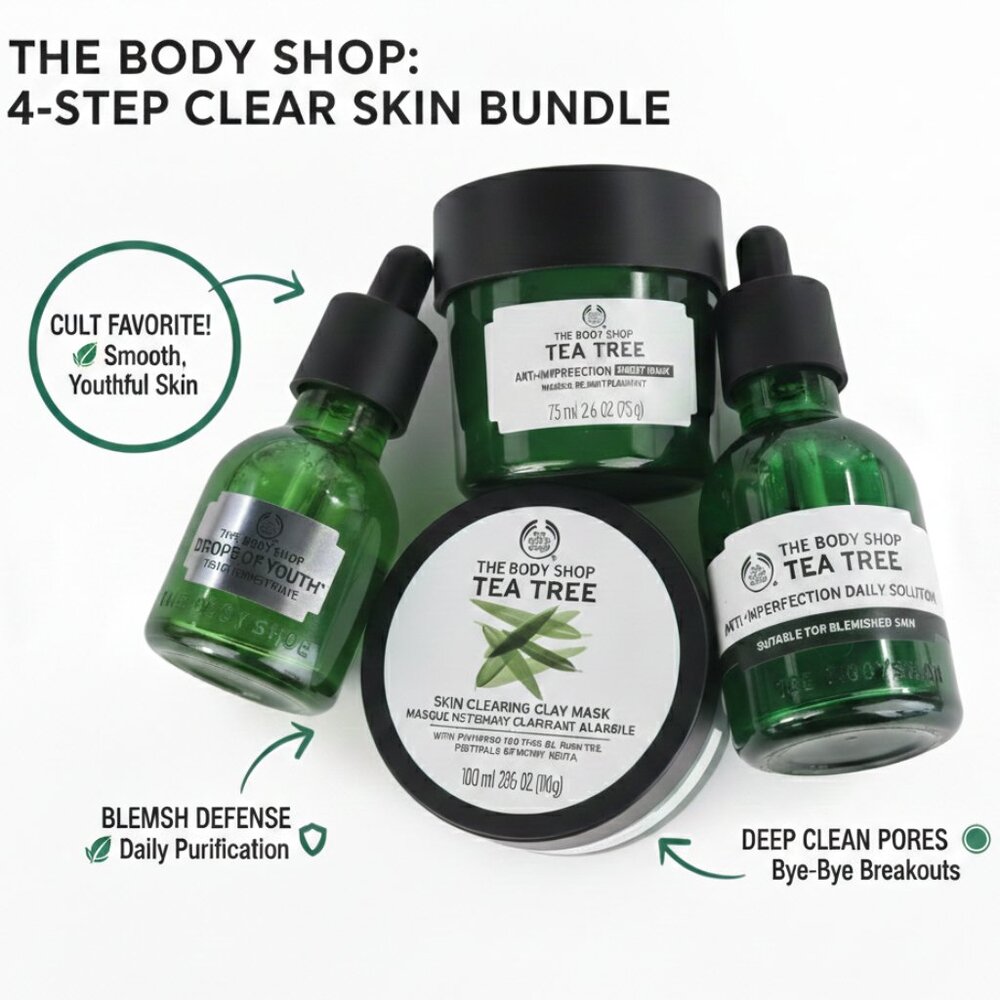 🌿 The Body Shop Tea Tree & Drops of Youth Clear Skin Bundle 🌿Skincare set NEW - Picture 11 of 11